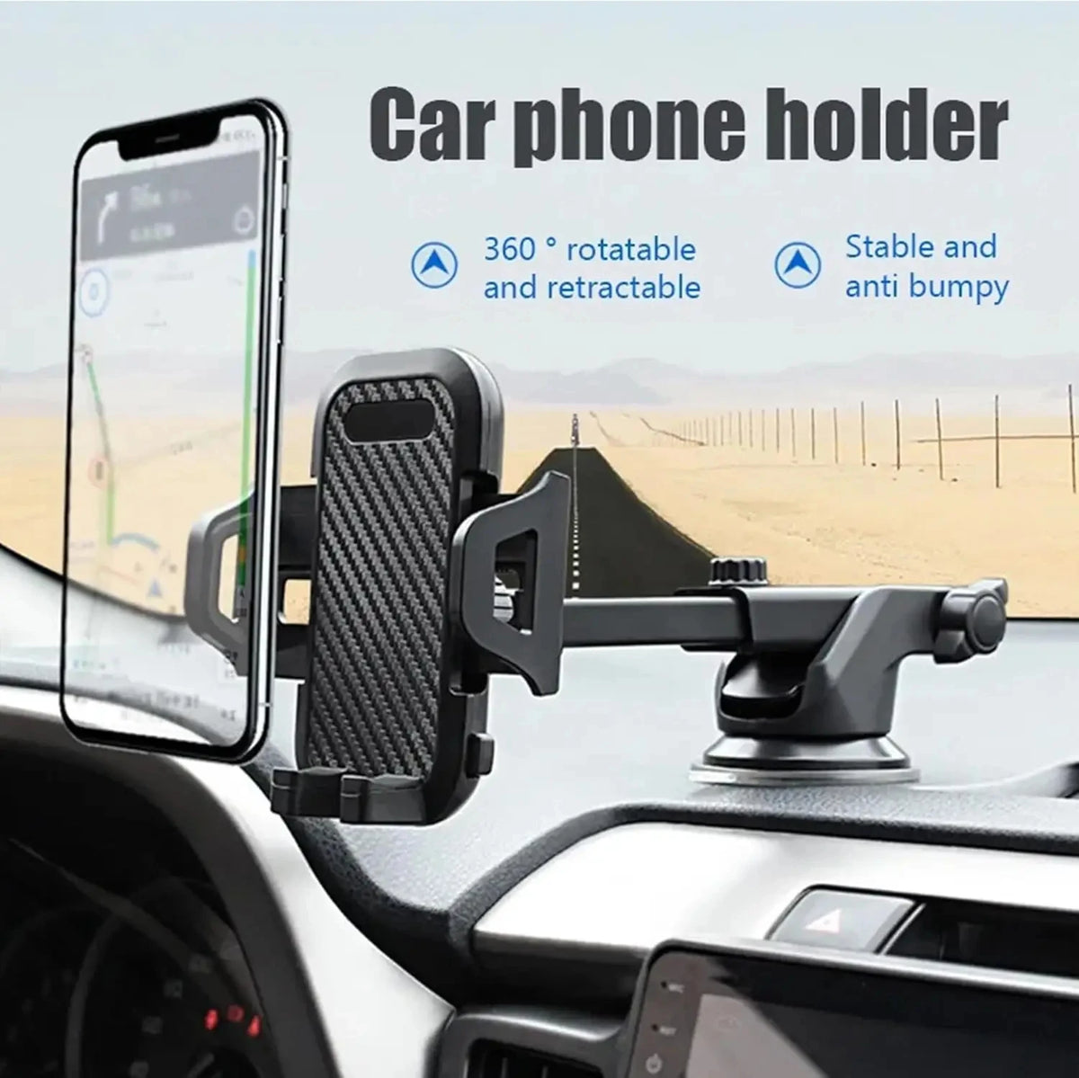 3-in-1 Universal Car Phone Mount Holder CradleDashboard Windshield Air Vent Suction C lifestyle view