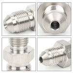 Stainless Steel Double Headed Thread Brake Fittings Adapter | AN3 Male to M10x1 / M12x1 detail view