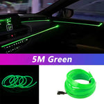 5M Car Interior Led Strip Light Neon EL Wiring Decorative Lamp For Auto DIY Flexible Amb detail view