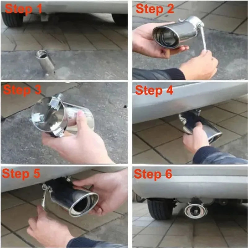 Stainless Steel Universal Car Exhaust Tail Pipe | Bend or Straight Options close-up view