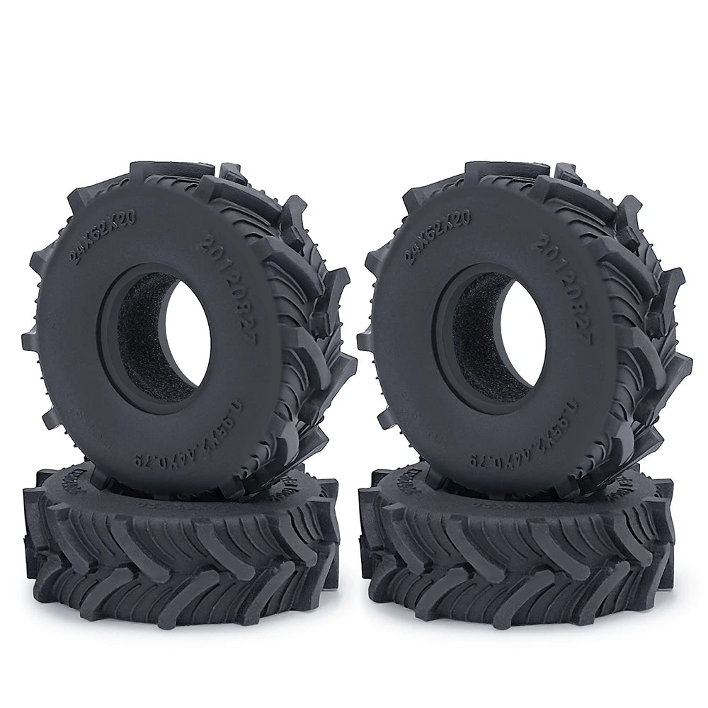 Rubber Mud Terrain Tires 4PCS 1.0" for 1/18 1/24 Axial SCX24 TRX4M Micro Crawler alternate view