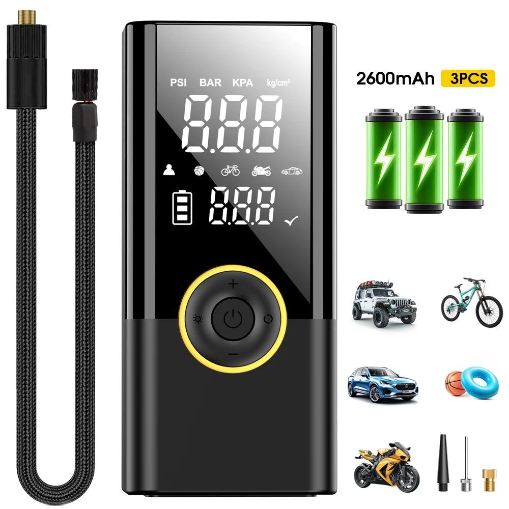 Carsun Portable Car Tire Air Compressor | Fast Tire Inflator for Motorcycle, Bicycle, and Balls