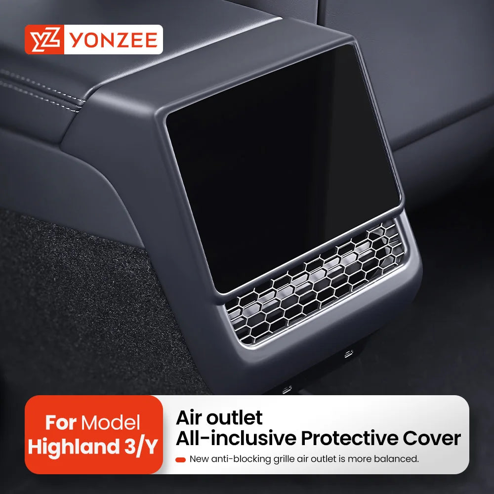 YZ Rear Air Vent Cover For Tesla Model 3 Y Juniper highland back seat Accessories Conditioner Outlet