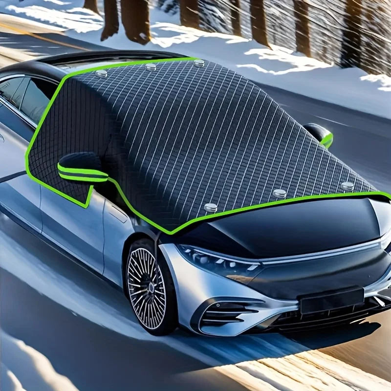 Car Snow Cover Winter Front Windshield | Anti-Freeze Magnetic Half Cover detail view