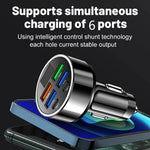 6-in-1 Fast Charging Car Adapter 3.1A Dual Type-C Digital Display Smartphones Tablets lifestyle view