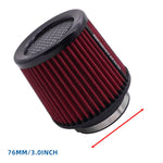 Universal 63/76/80mm Cone Air Intake Filter | Washable High Flow Cold Air Intake for lifestyle view