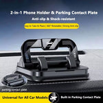 360° Rotatable Universal Car Phone Holder with Parking Number Plate Dashboard Mount