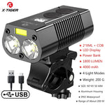 X-TIGER Bike Front Light Set Waterproof MTB Bicycle Lamp 5200mAh USB Rechargeable LED Bi detail view