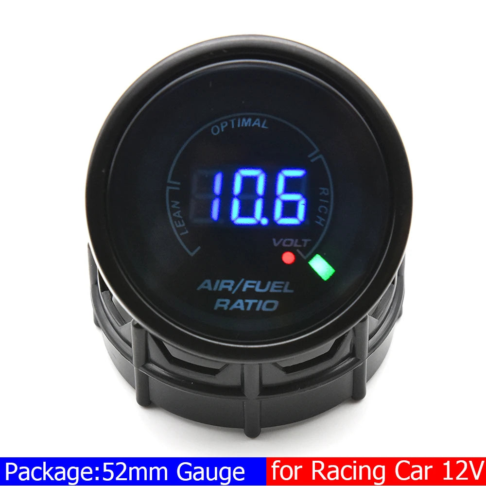 52mm Digital Air Fuel Ratio Gauge | Narrowband O2 Sensor for 12V Racing Cars alternate view