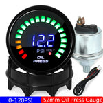 2" 52MM Digital LED Gauge Set | PSI Boost Vacuum Water Temp Oil Temp Oil Press Voltme lifestyle view