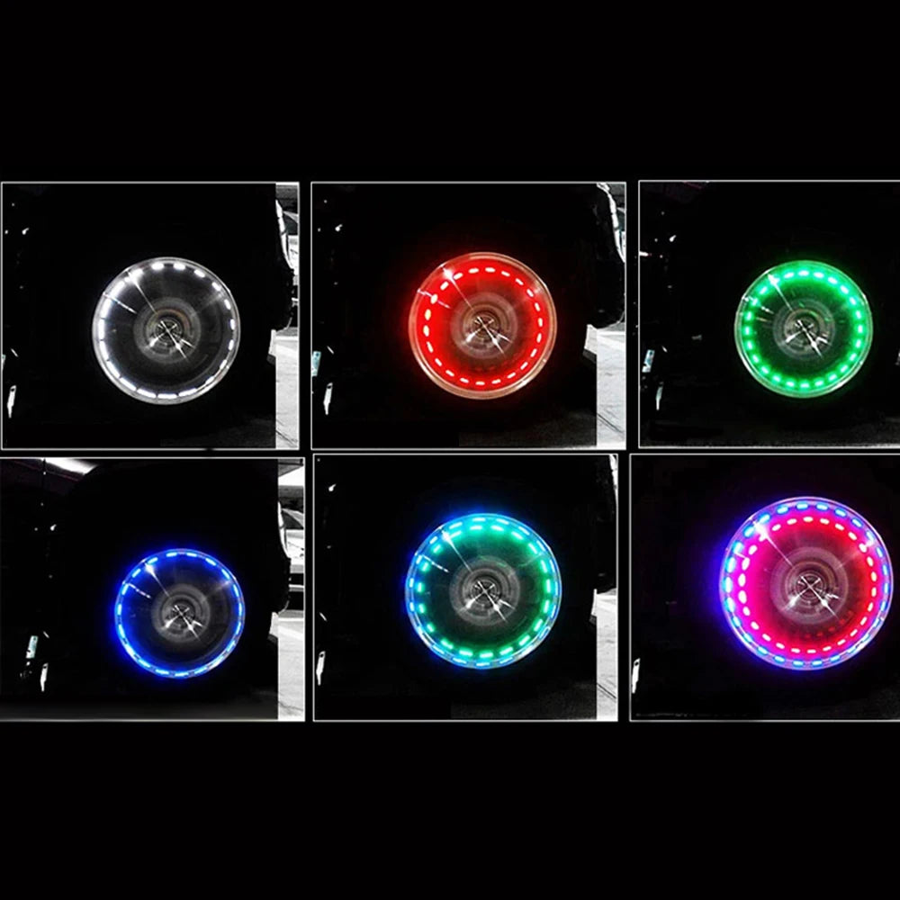 4 Modes 12 LED RGB Car Auto Solar Energy Flash Wheel Tire Light Lamp Decor Car Wheel L close-up view