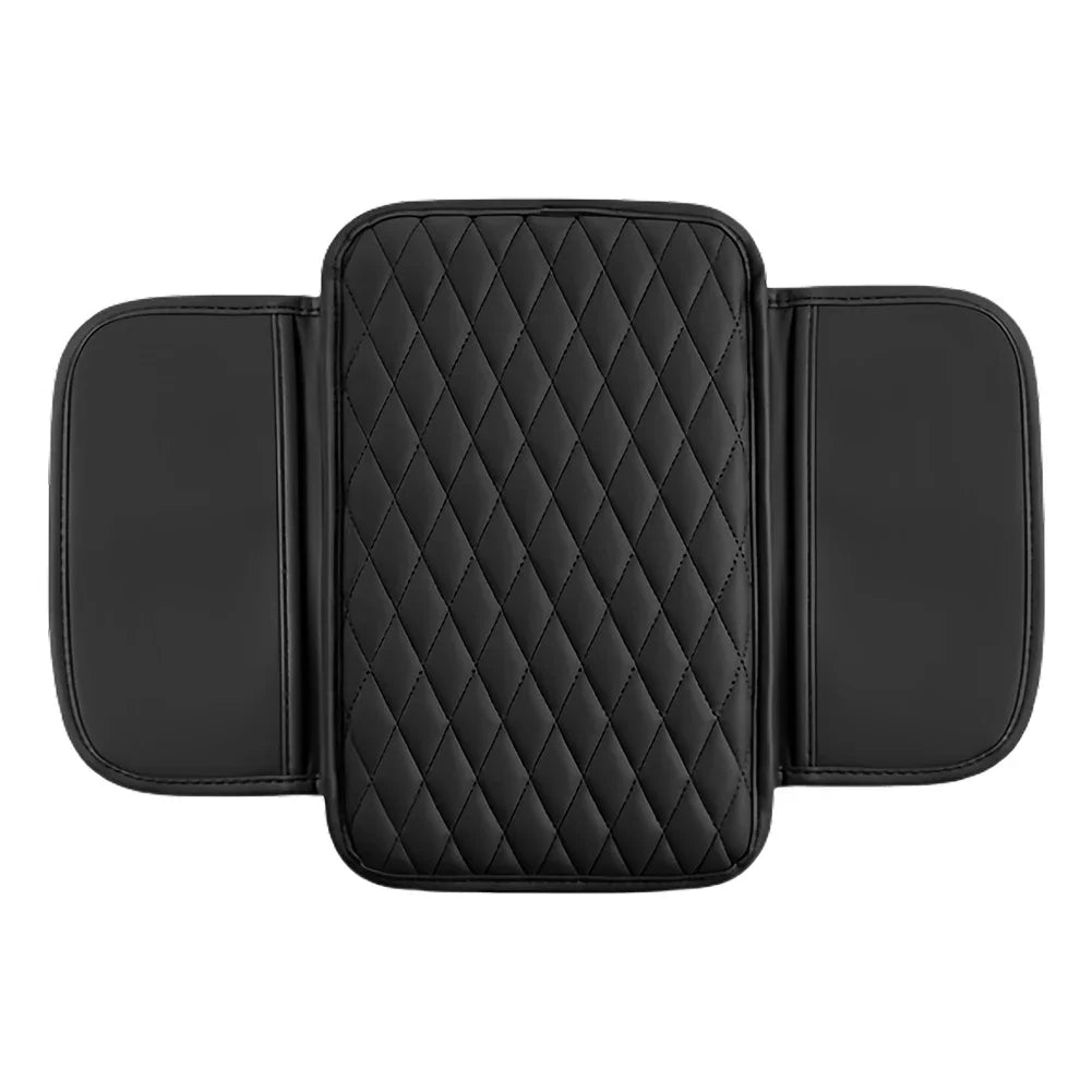 Car Armrest Cover Pad with Storage Bag Leather Anti-Slip Center Console Armrest Protector Cushion with Pocket
