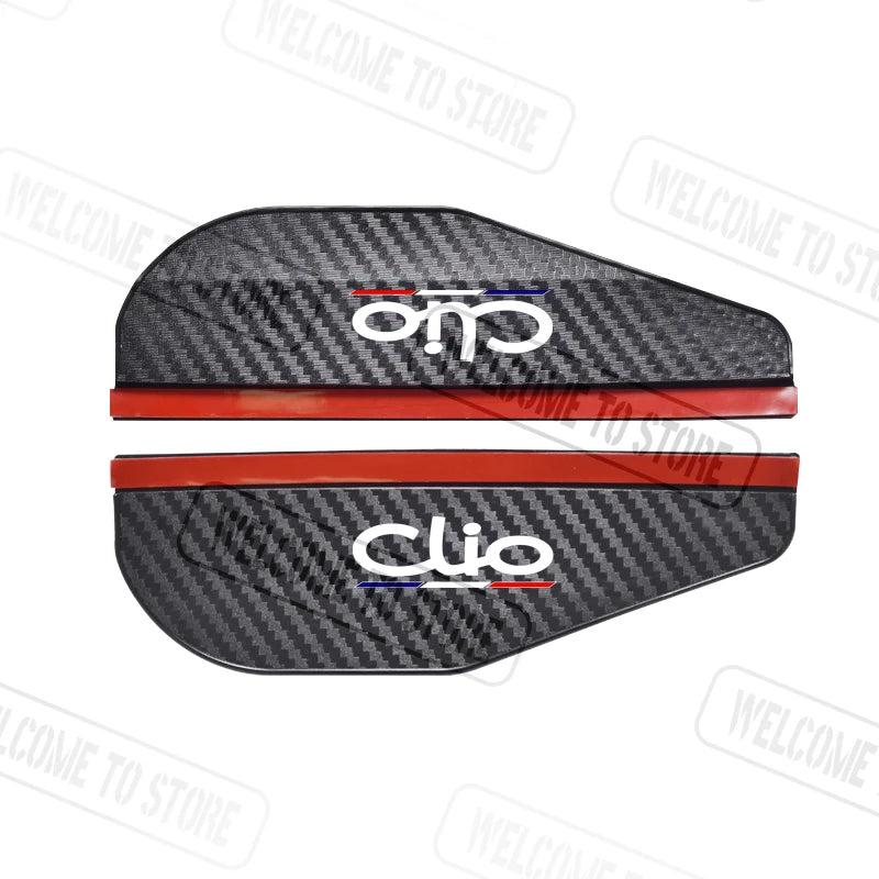 2pcs Carbon Fiber Car Rearview Mirror Rain Eyebrow | Rainproof Accessories for Renault close-up view