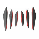 6pcs Universal Rubber Car Front Bumper Lip Protector Rear Diffuser Black Carbon Fiber Sp detail view