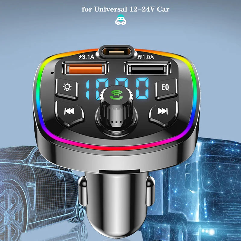 Bluetooth 5.0 FM Transmitter Receiver Car Charger Dual USB Car MP3 Player Adapter Auto Stereo Radio