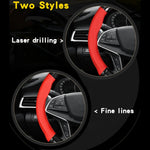 Universal Car Steering Wheel Cover Carbon Fiber Leather Three-dimensional Anti Slip additional angle