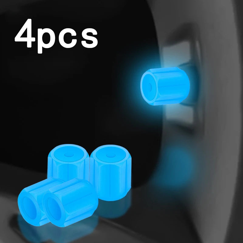 Luminous Tire Valve Caps 6 Colors Car Motorcycle Glowing Valve Cover Car Tire Wheel Hub detail view