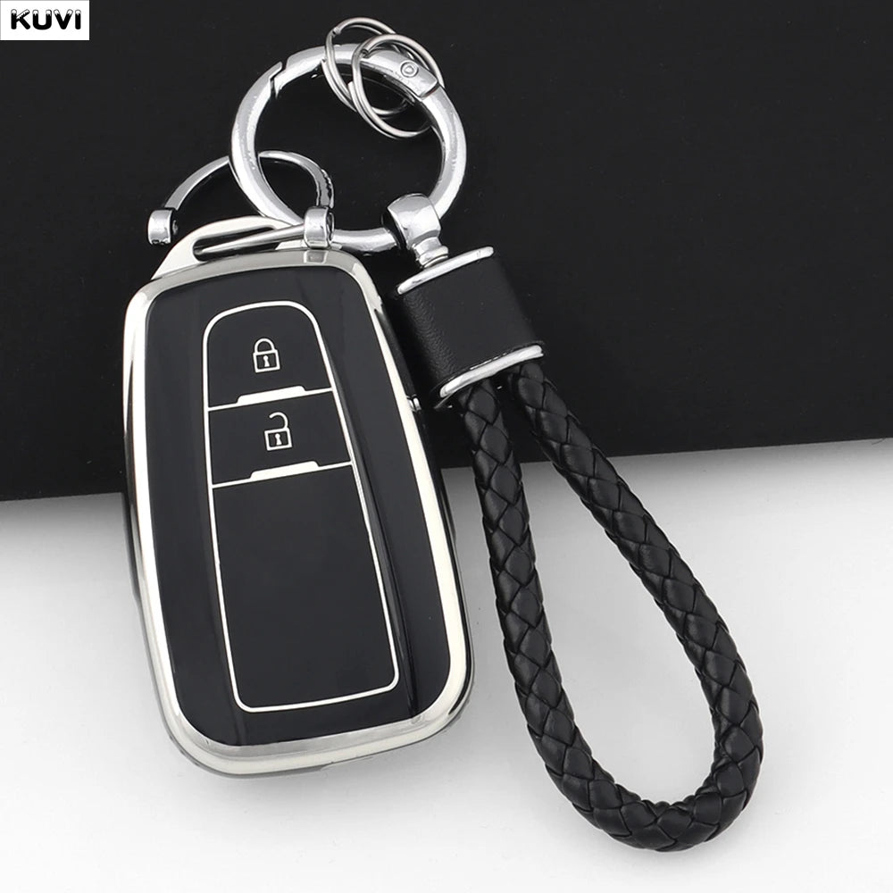 TPU Car Remote Key Case Cover Shell Fob Keychain For Toyota Prius Camry Corolla CHR C-HR detail view