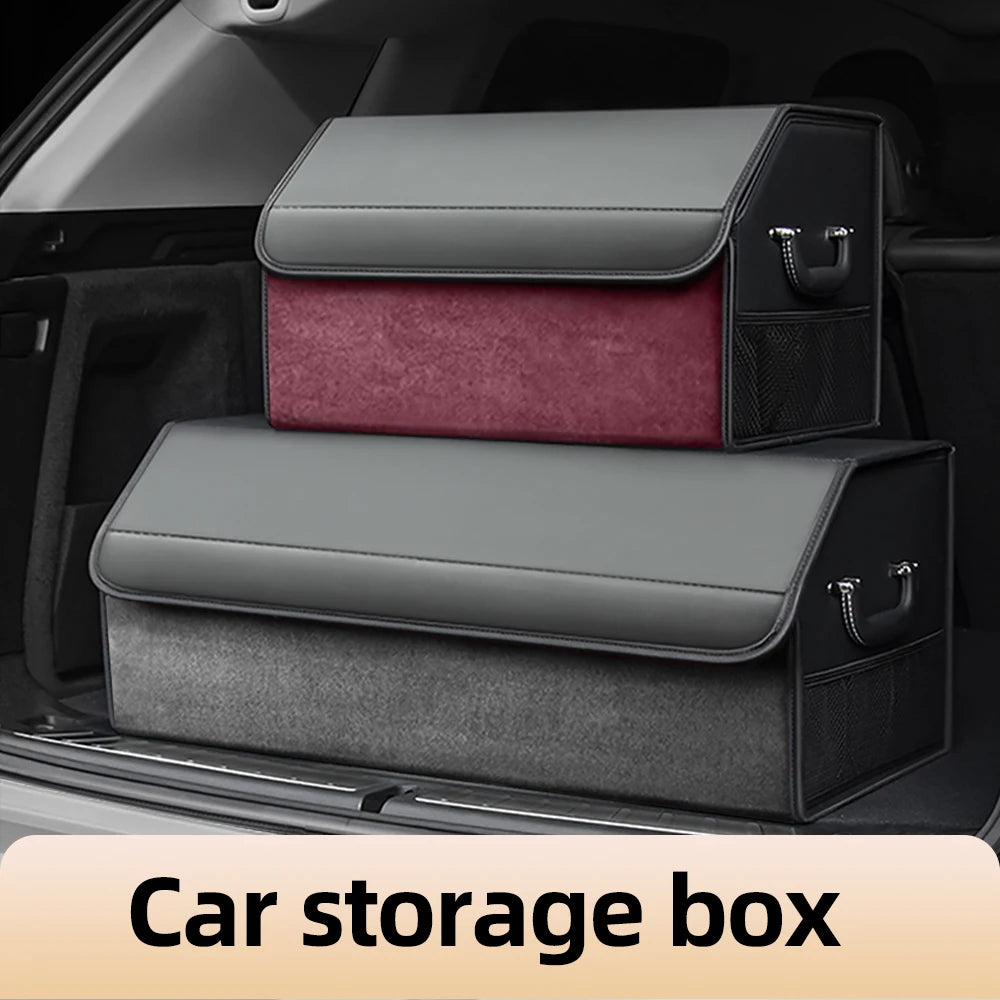 Car Trunk Organizer – Large Capacity Suede Foldable Storage Box (3 Sizes, 10 Colors)