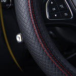 Universal Car Steering Wheel Cover Breathable Anti Slip PU Leather Steering Covers additional angle