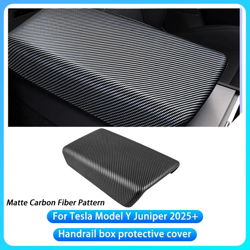 Car Center Console Armrest Pad For Tesla Model Y Juniper 2025+ ABS Hard Shell Cover Auto Central Armrest Box Cover Accessories