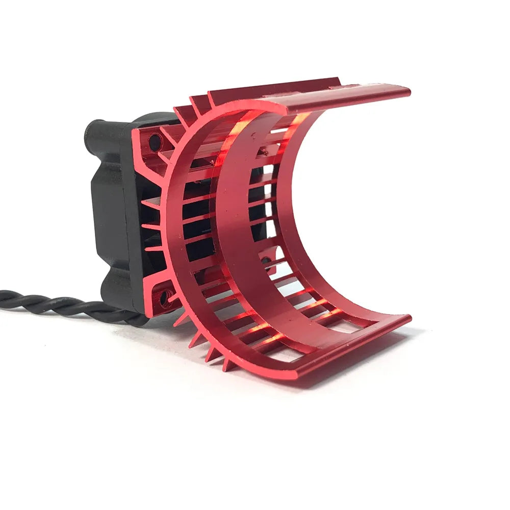 Brushless Motor Heatsink Cover with Cooling Fan for 1/10 1/12 Wltoys 124017 124016 close-up view