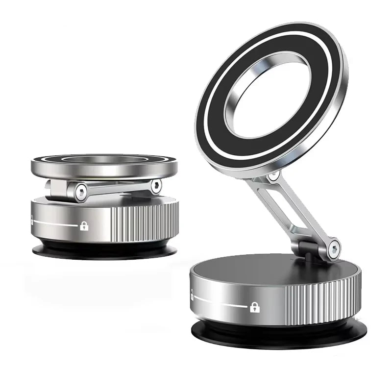 Magnetic Phone Holder Foldable | 360° Adjustable Vacuum Car Mount close-up view
