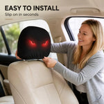 2Pcs Car Headrest Covers with Evil Red Fluorescent Eyes Print, 2D Flat Printed, Hig additional angle