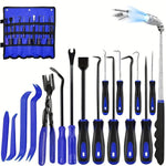 17Pcs Hook and Pick Tool Set with Scraper Auto Clip Removal Plier Fastener Remover Rivets Puller Mec