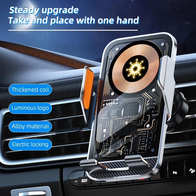 Universal Car Wireless Charging Mobile Phone Holder | Air Outlet Vehicle Navigation M alternate view