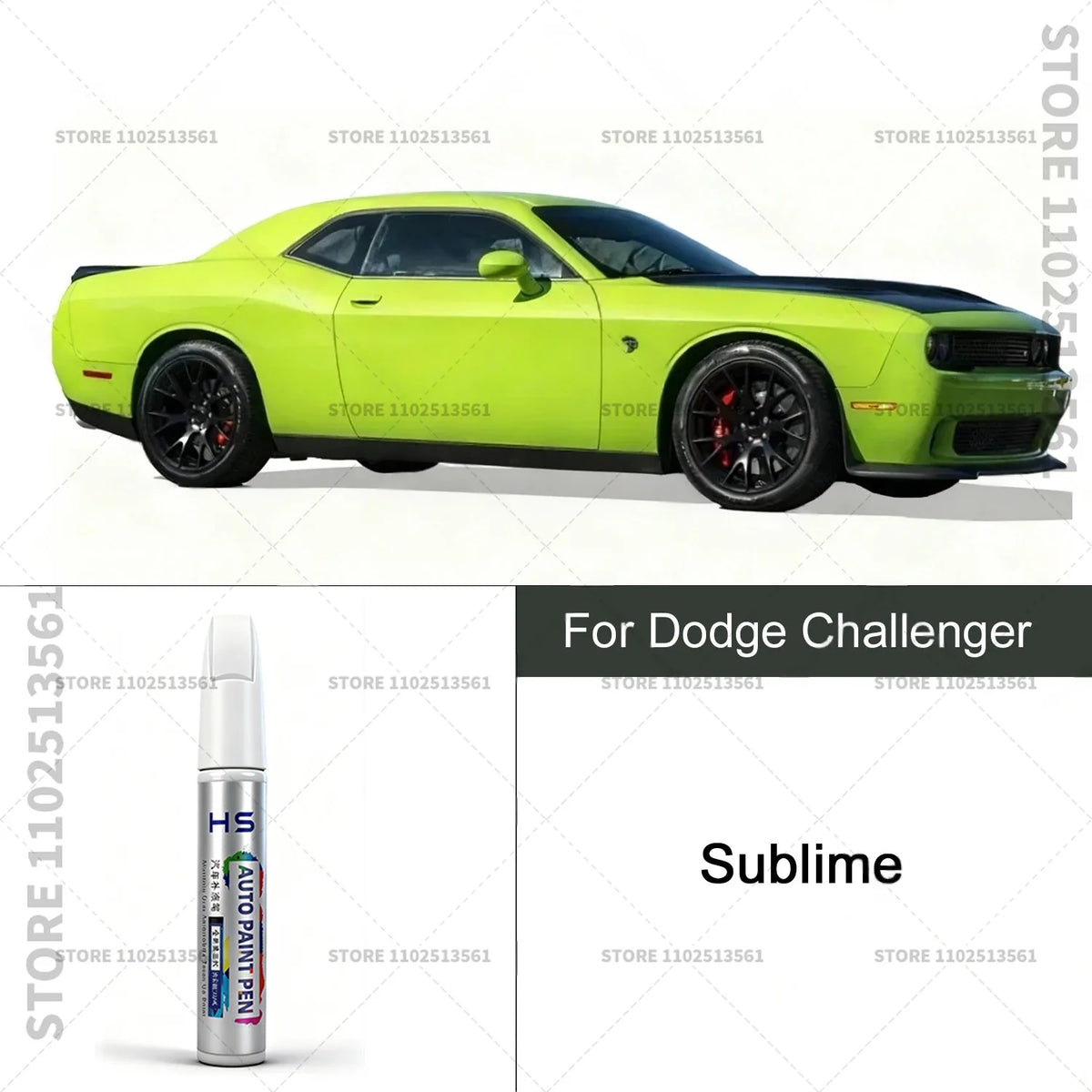 Car Paint Repair Pen For Dodge Challenger Paint Scratch Repair Accessories Blue White close-up view