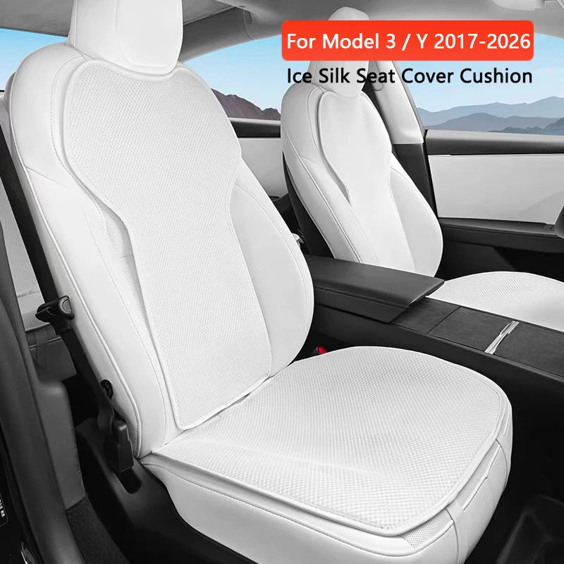Tesla Model 3 / Y Juniper Ice Silk Seat Cushion Cover | Breathable, 2019–2026