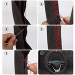 Faux Leather Steering Wheel Cover | DIY Hand Sewing additional angle