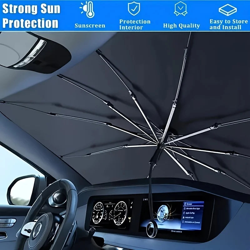 Folding Car Windshield Sun Shade Umbrella detail view