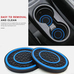 2Pcs 7cm/2.75inch Car Center Console Anti Slip Pad Easy Clean Dustproof Coaster Pvc Doub detail view