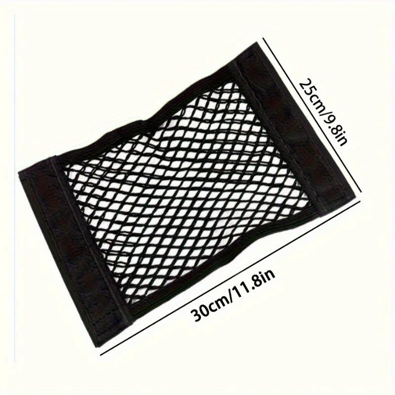 Car Storage Net Stretchable Mesh Pocket Net Magic Elastic Sticker Universal Rear Mesh Tr detail view
