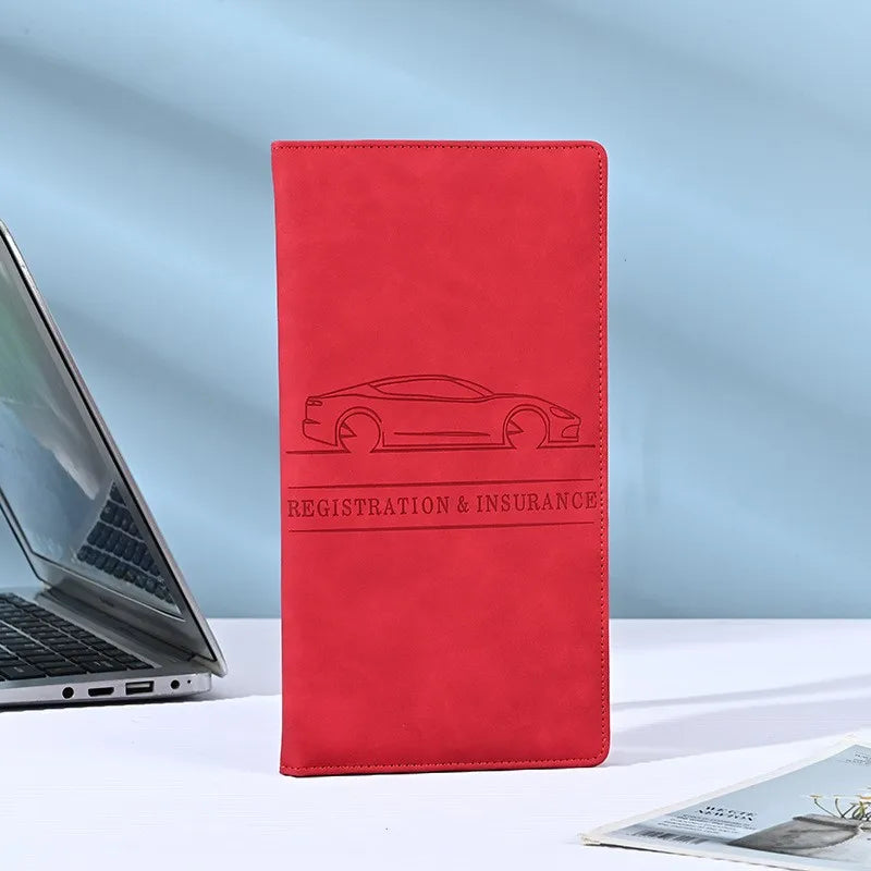PU Car Registration & Insurance Card Holder with Magnetic Shut lifestyle view