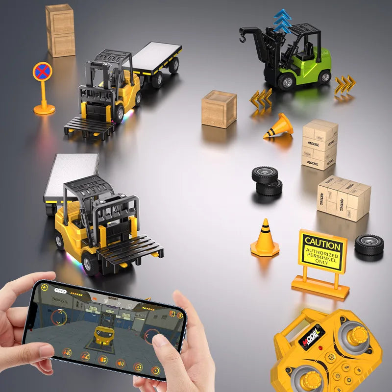 1:64 Remote Control Crane And Forklift Toy Car lifestyle view