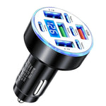 UYUXIO Multi Port USB C Car Charger Adapter 8 in 1 | 130W GaN Fast Car Charger with V alternate view