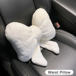 Cute Bowknot Car Headrest Neck Pillow | Plush Lumbar Support Cushion lifestyle view