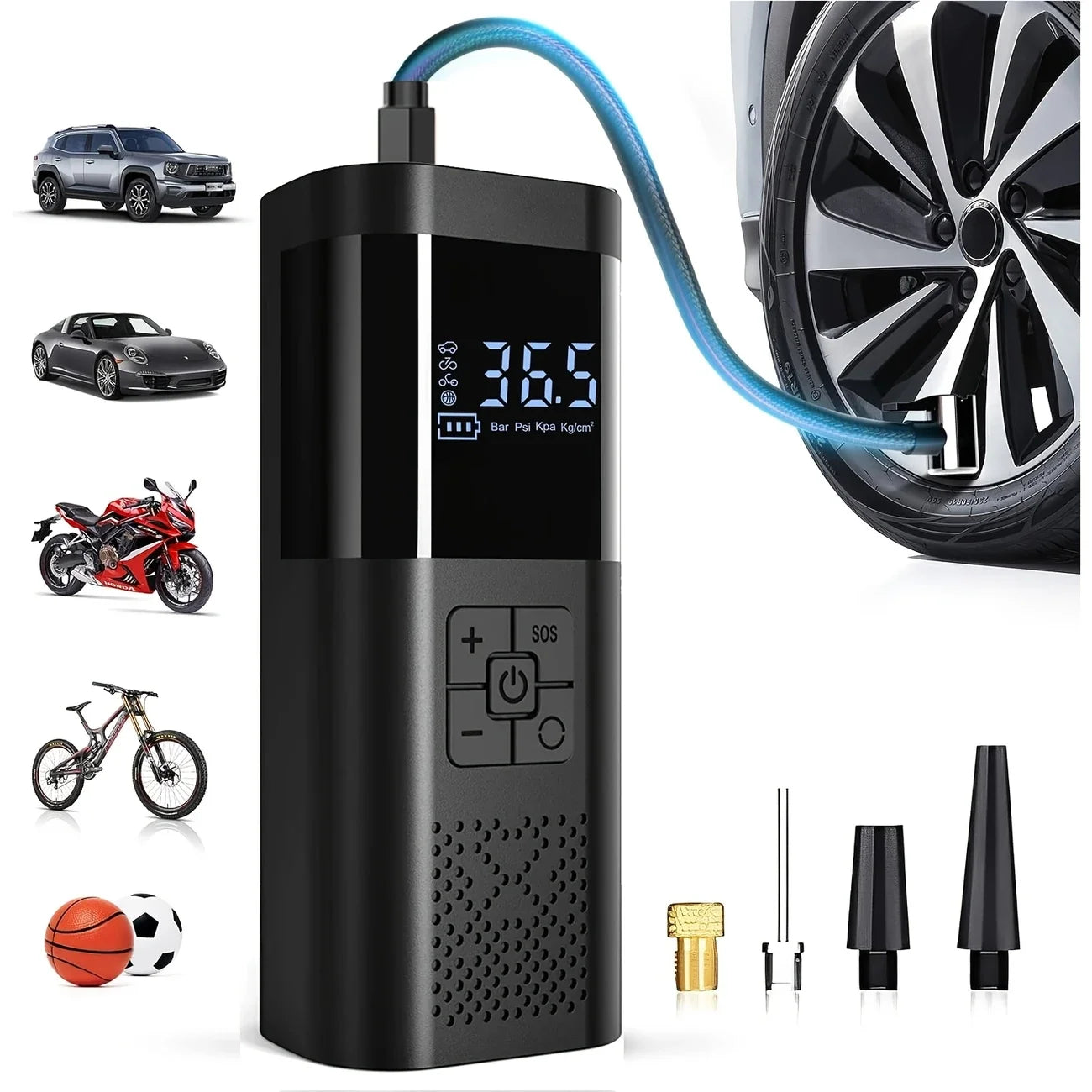 Portable Car Air Compressor 3X Faster 150PSI | Cordless Tire Inflator Pump with Digital Gauge