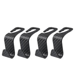 4 Pack Carbon Fibre Car Seat Headrest Hook Back Seat Organizer Hanger Holder for Handbag detail view