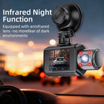 Dash Cam for Cars 3 Channel Car DVR 4K Camera Video Recorder Front and Rear Inside View Camera for Vehicle Three Way Dashcam