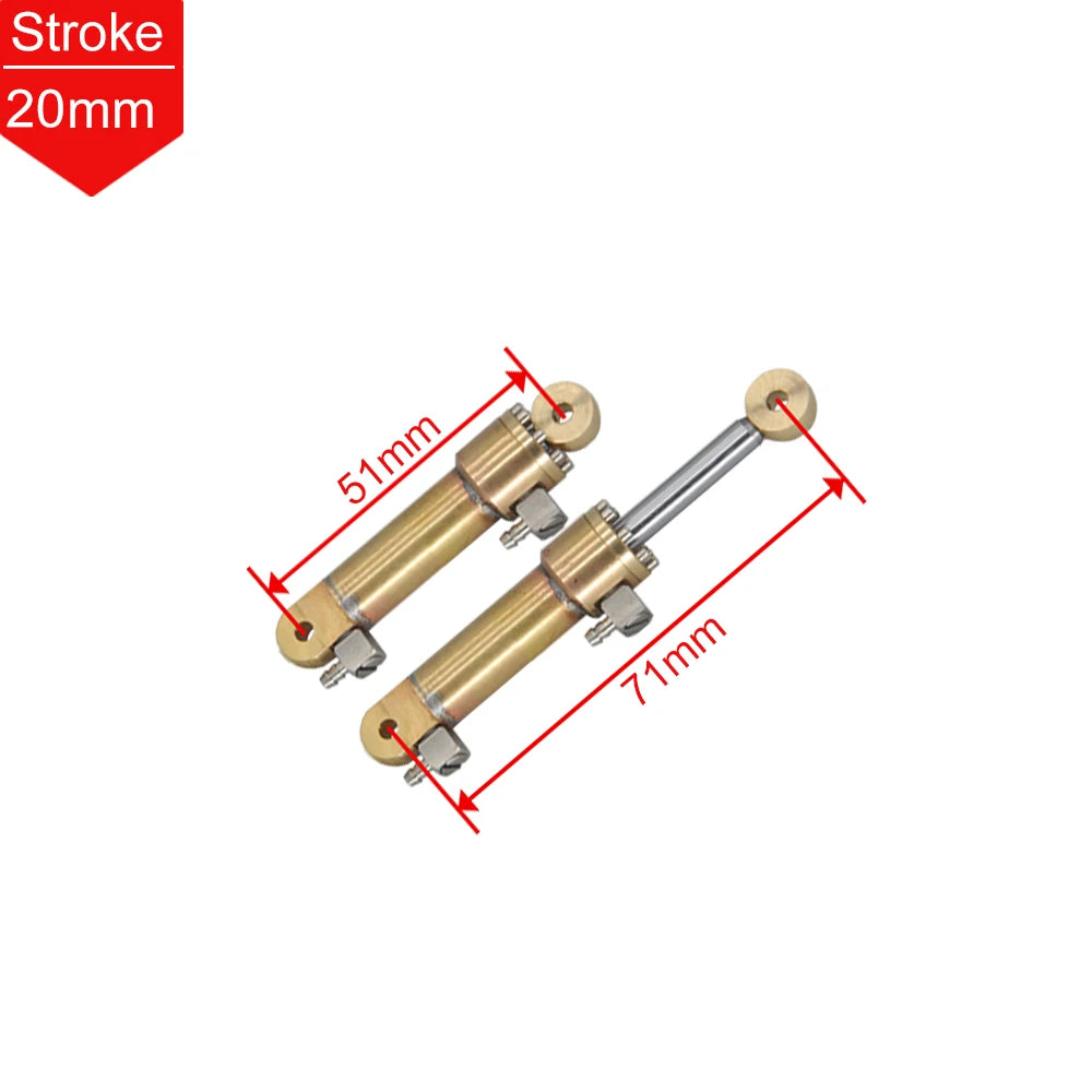 10mm Outer Diameter Small Hydraulic Cylinder 14/20/30/45/60/80/100mm Stroke for 1/1 additional angle