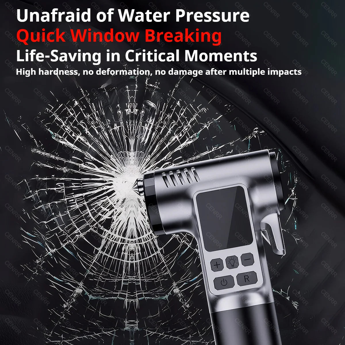 Wireless Car Tire Inflator | Portable Air Compressor with Emergency Tools close-up view