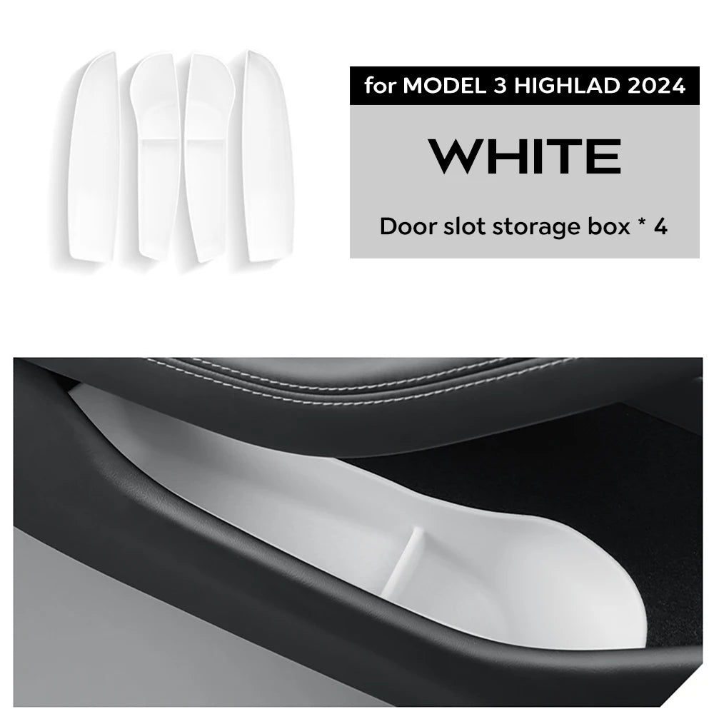 For Tesla Model 3 Highland 2024 Door Storage Box | TPE Car Organizer Tray detail view