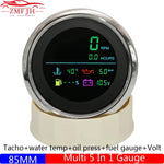 Multi 85mm 6-in-1 Tachometer Gauge Set | Fuel Level, Water Temp, Oil Pressure, Voltmeter for 12V/24V