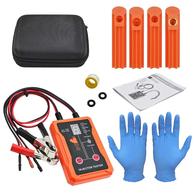 Fuel Injector Tester DIY Cleaner Set 4 Pulse Modes Car Fuel Cleaning Injector Work with Fuel Pressure Tester Car