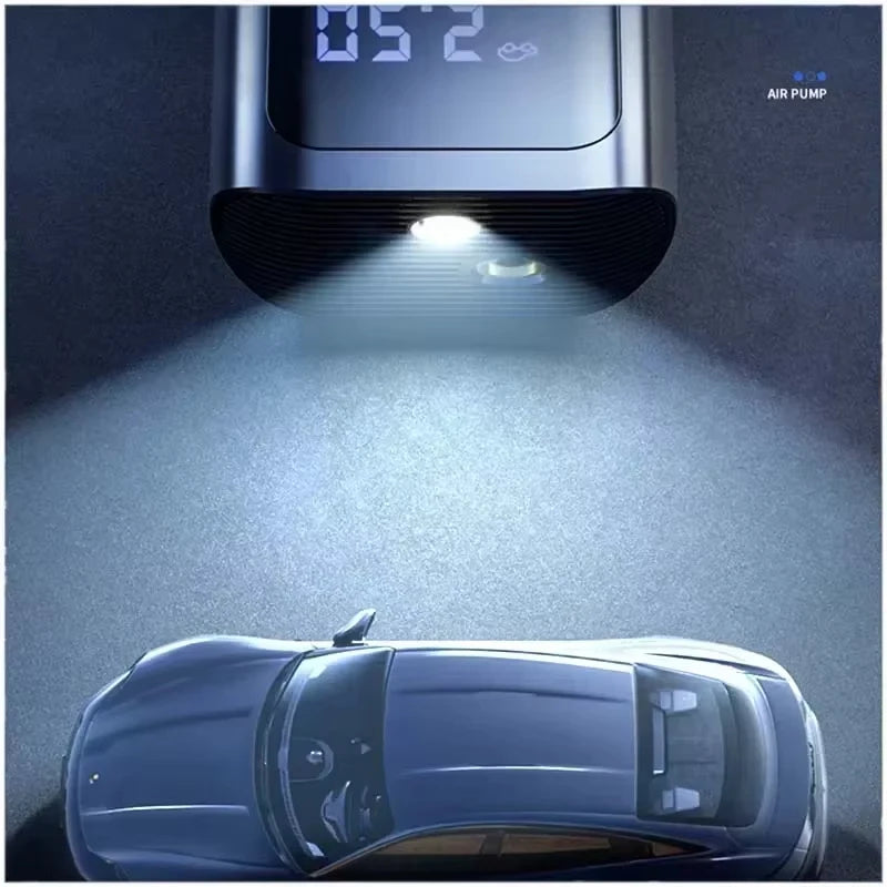 Wireless Portable Car Air Pump | 150PSI Cordless Tire Inflator with 12000mAh close-up view