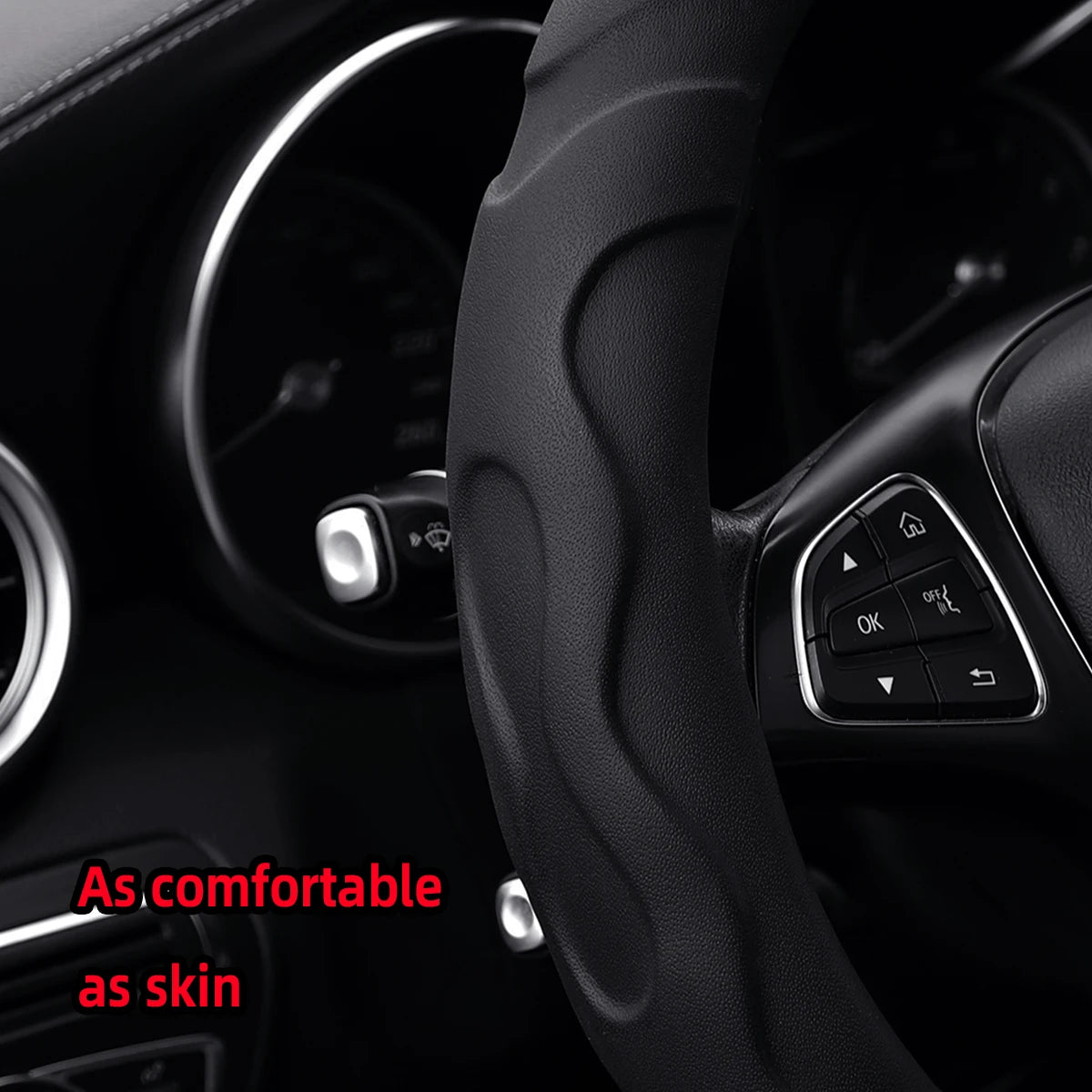 1 Artificial Lamb Skin Sense Three-dimensional Styling Sports Car Steering Wheel Cove alternate view